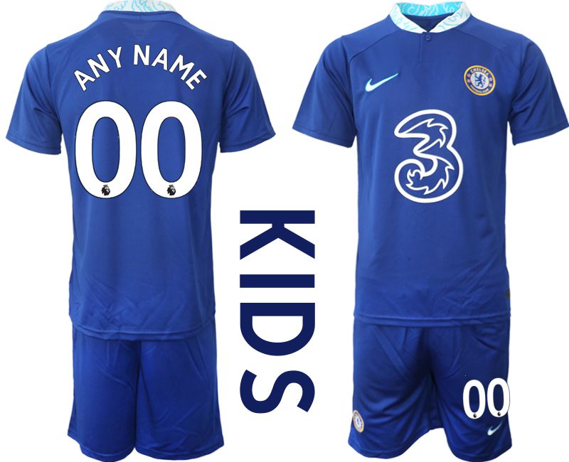 Cheap Youth 2022-2023 Club Chelsea FC home blue customized Soccer Jersey